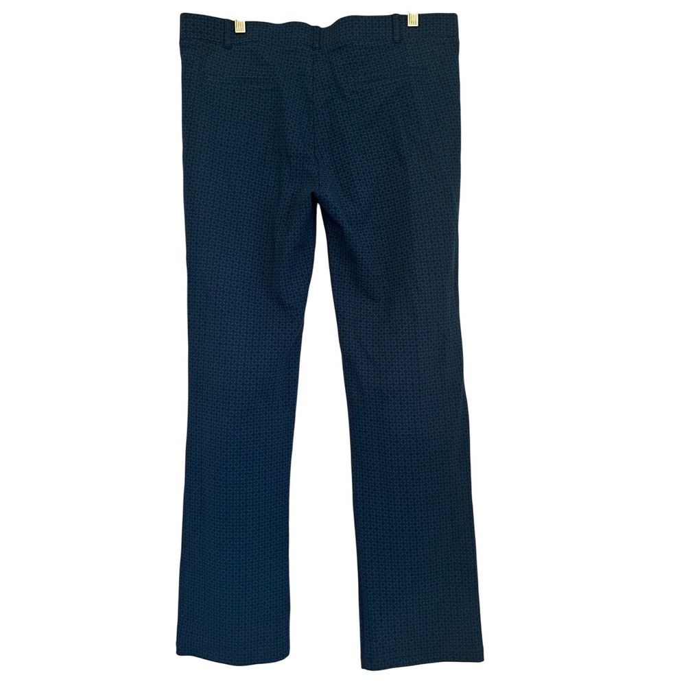 Betabrand Dress Pant Yoga Pant Straight Sz XL Petite Blue Geometric Career Comfy - Picture 3 of 9